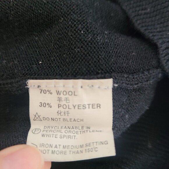 Vintage Yves Saint Laurent Wool Blend Crew Neck Pullover Sweater Size 50 Black - Picture 5 of 9